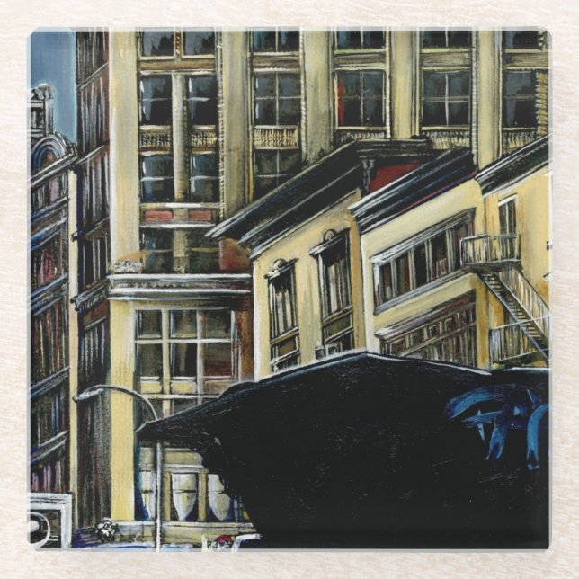 Broadway's Best, New York City Glass Coaster (Front)