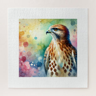Broadwinged Hawk 070824AREF133 - Watercolor Jigsaw Puzzle