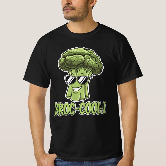 Broc-CooL-I -- Funny, Cool & Sarcastic Pun T-Shirt (Front)