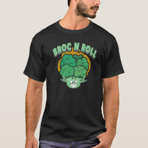 Broc N Roll  Vegan Vegetarian Broccoli Vegetable T-Shirt