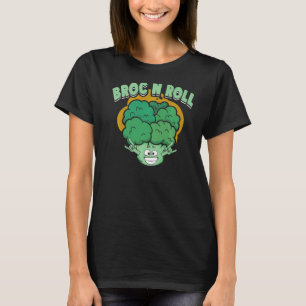 Broc N Roll Vegan Vegetarian Broccoli Vegetable T-Shirt