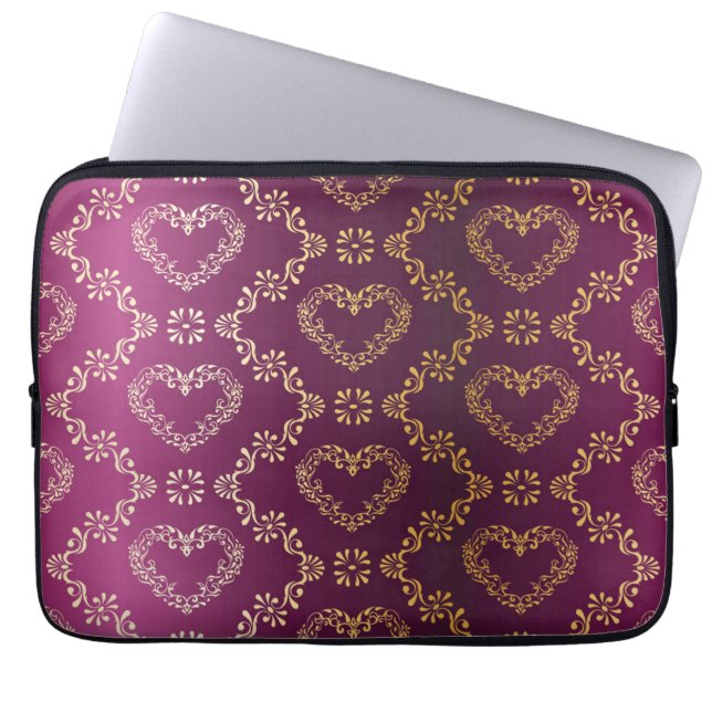 Brocade pattern laptop sleeve (Front)