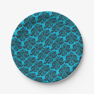 Brocade pattern paper plate