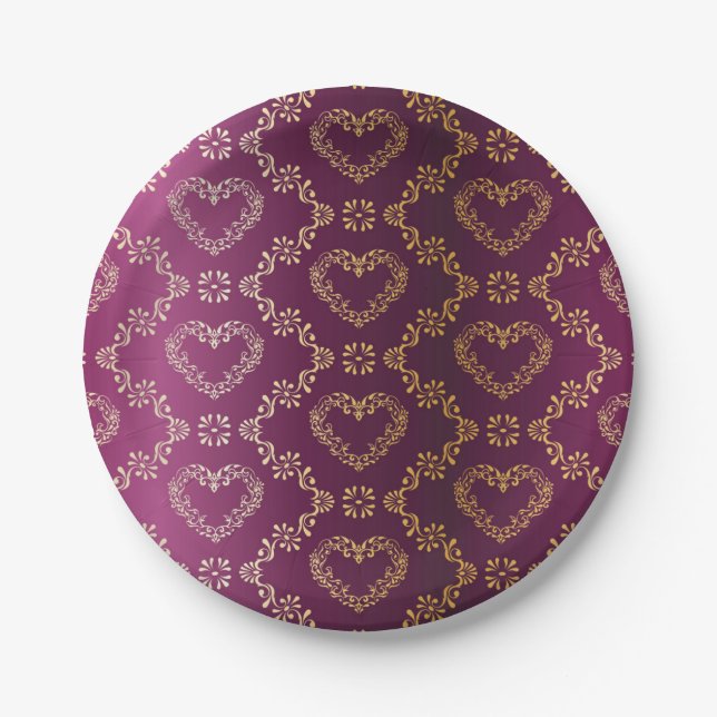 Brocade pattern paper plate (Front)