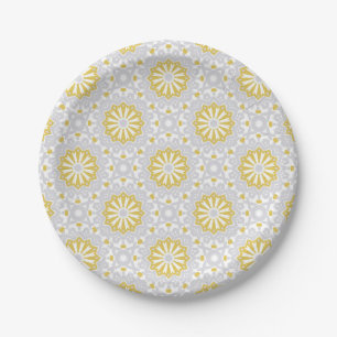 Brocade pattern paper plate