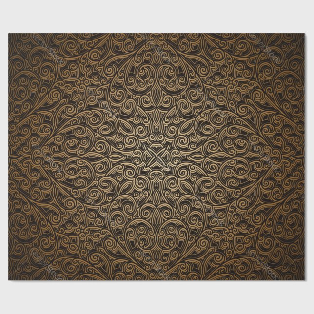 Brocade pattern wrapping paper (Flat)