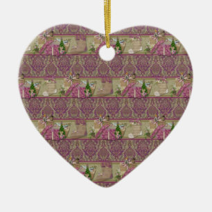 Brocade Victorian Christmas Ceramic Ornament