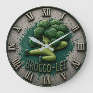 Brocco Life Funny Broccoli Cute Vegetable Kitchen Large Clock