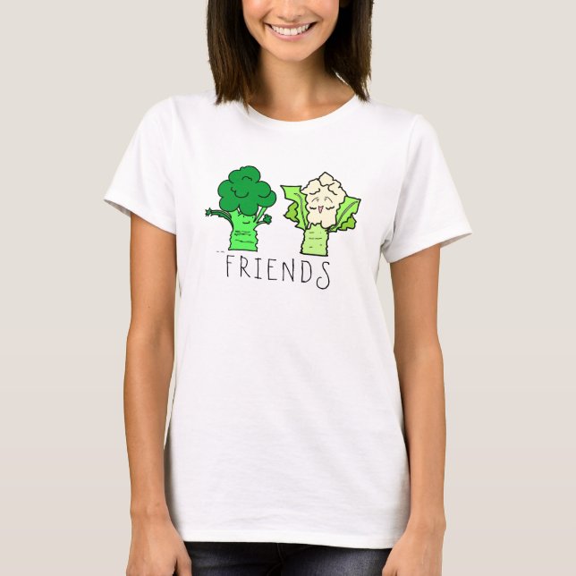 Broccoli and Cauliflower Friends Customisable T-Shirt (Front)