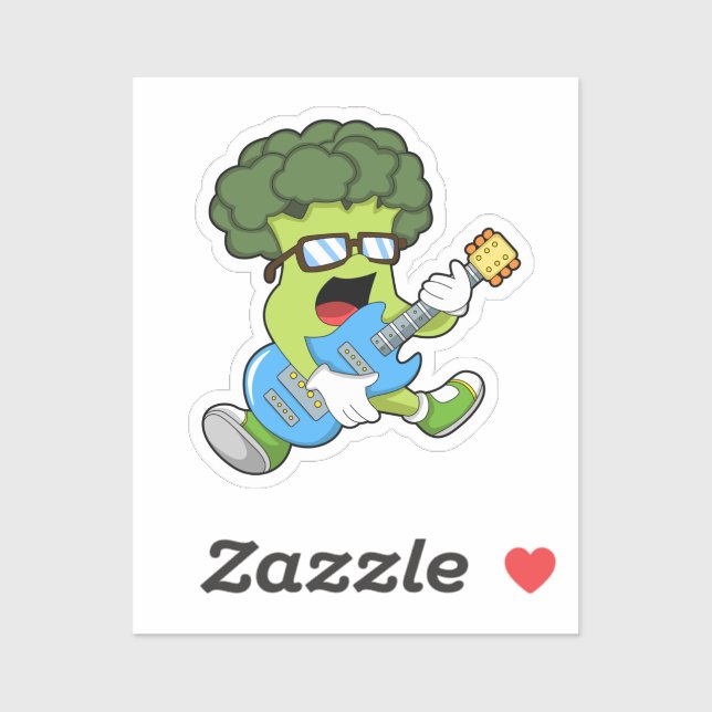 Broccoli as Musician with Guitar (Sheet)
