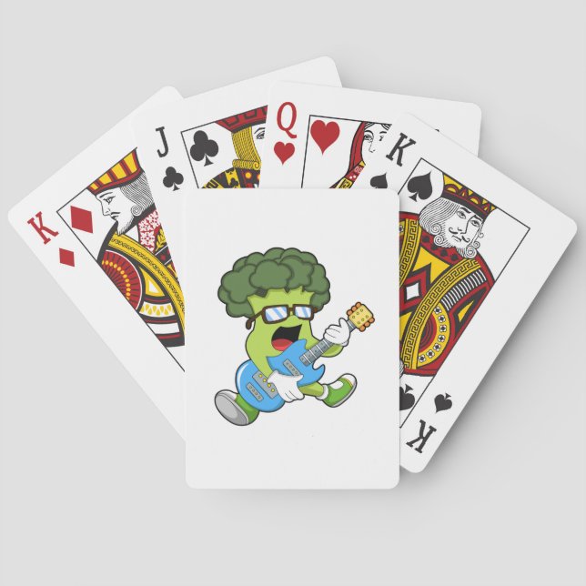 Broccoli as Musician with Guitar Playing Cards (Back)