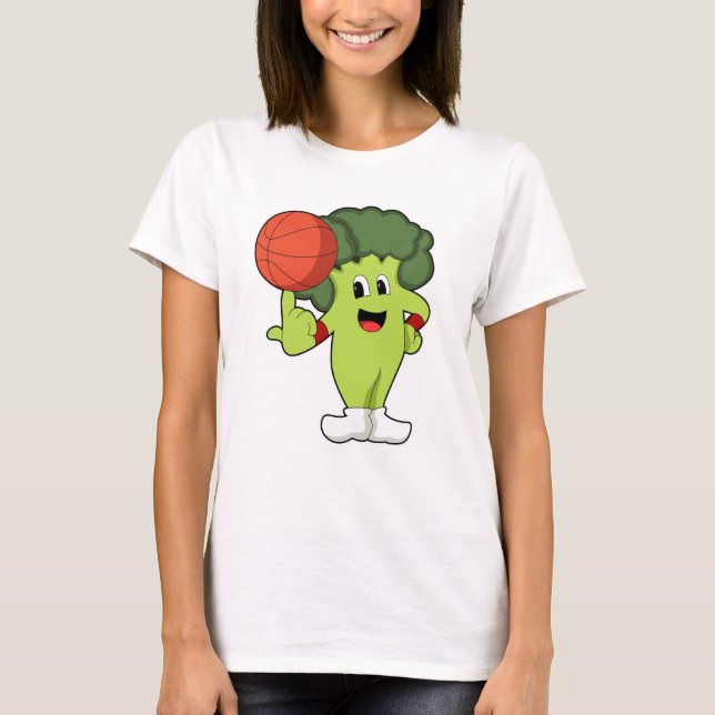 Broccoli at Basketball Sports T-Shirt (Front)