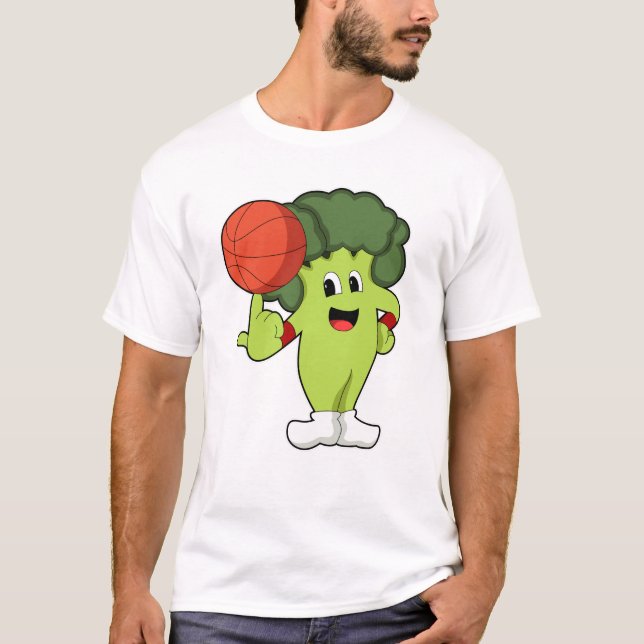 Broccoli at Basketball Sports T-Shirt (Front)