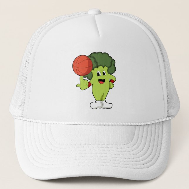 Broccoli at Basketball Sports Trucker Hat (Front)