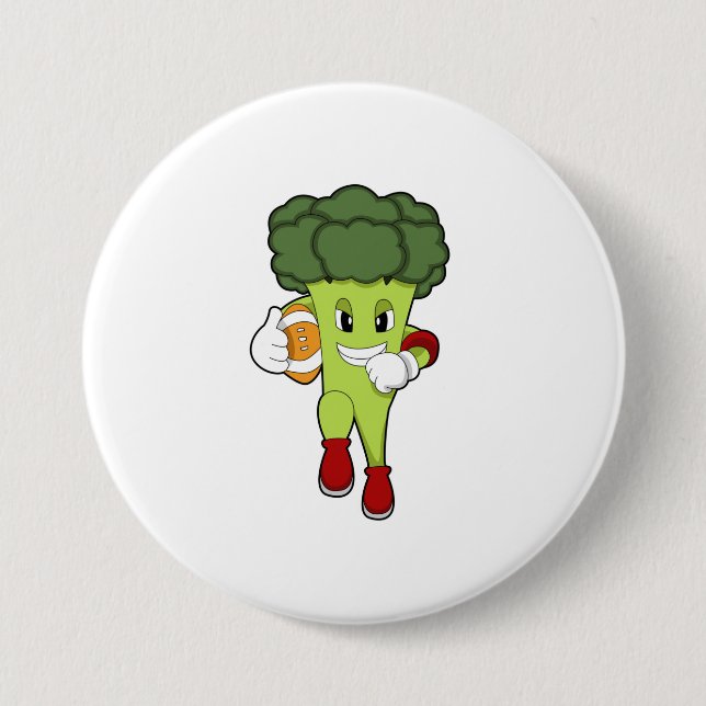 Broccoli at Football Sports 7.5 Cm Round Badge (Front)