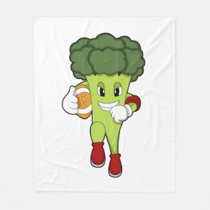 Broccoli at Football Sports Fleece Blanket