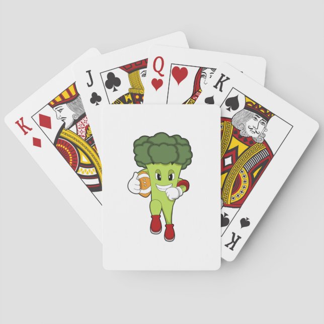 Broccoli at Football Sports Playing Cards (Back)