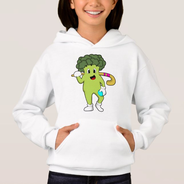 Broccoli at Hockey with Hockey bat (Front)
