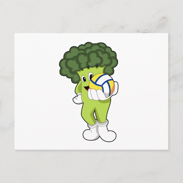 Broccoli at Volleyball Sports Postcard (Front)