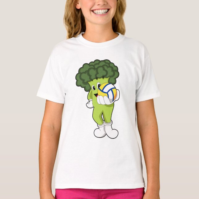 Broccoli at Volleyball Sports T-Shirt (Front)
