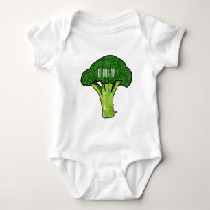 Broccoli cartoon illustration baby bodysuit