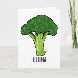 Broccoli cartoon illustration card