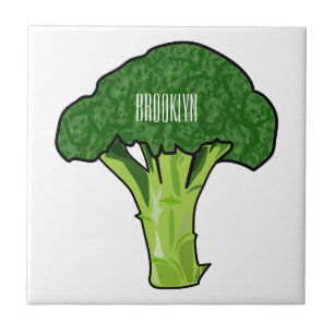 Broccoli cartoon illustration ceramic tile