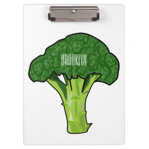 Broccoli cartoon illustration clipboard