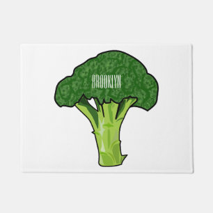 Broccoli cartoon illustration doormat