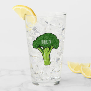 Broccoli cartoon illustration glass
