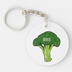 Broccoli cartoon illustration key ring