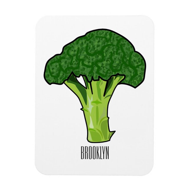 Broccoli cartoon illustration magnet (Vertical)