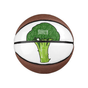 Broccoli cartoon illustration mini basketball