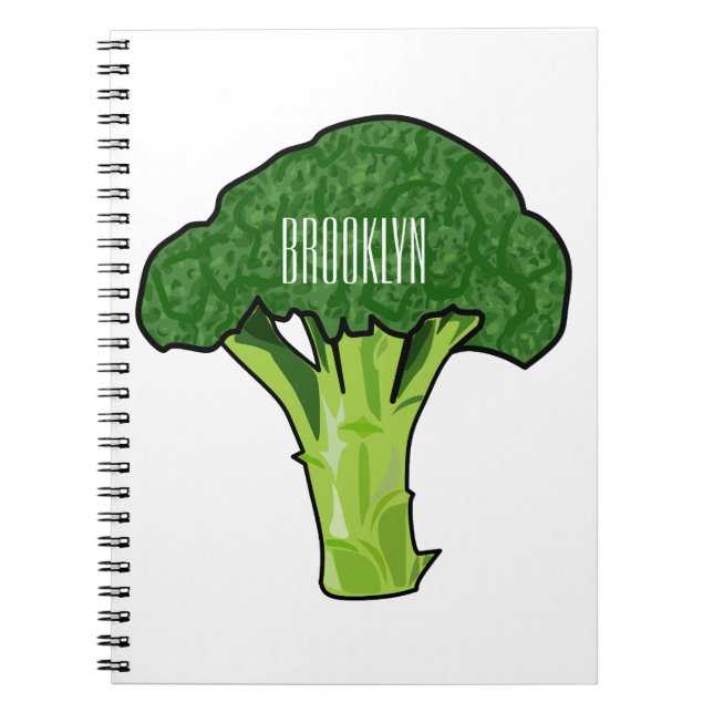 Broccoli cartoon illustration notebook (Front)