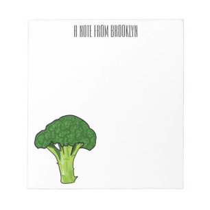 Broccoli cartoon illustration notepad