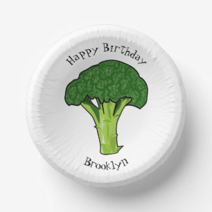 Broccoli cartoon illustration paper plate
