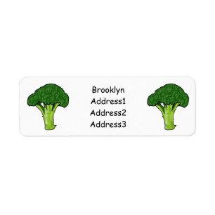 Broccoli cartoon illustration return address label