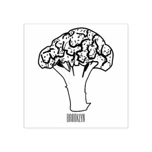 Broccoli cartoon illustration rubber stamp