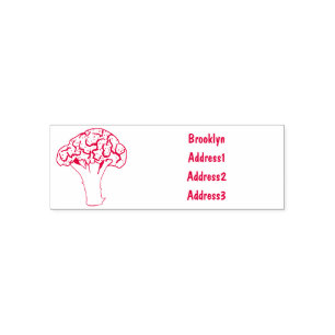 Broccoli cartoon illustration self-inking stamp