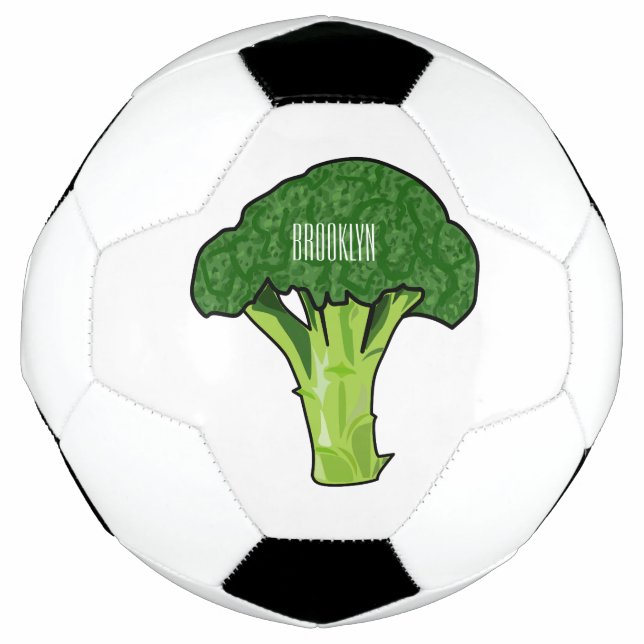Broccoli cartoon illustration soccer ball (Front)