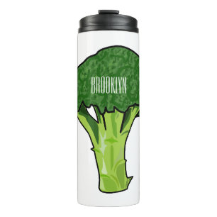 Broccoli cartoon illustration thermal tumbler