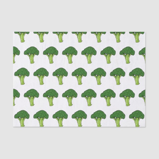 Broccoli cartoon illustration tissue paper (Front)