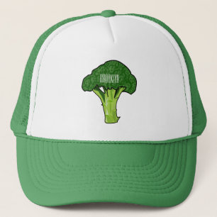 Broccoli cartoon illustration trucker hat