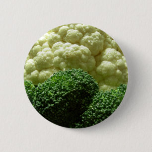 Broccoli & cauliflower 6 cm round badge