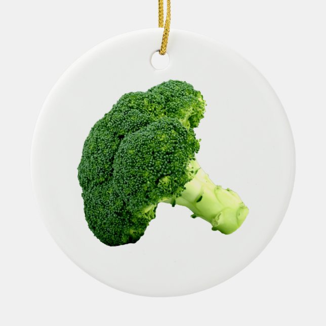 Broccoli Ceramic Ornament (Front)