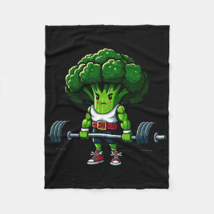 Broccoli Deadlift Weightlifting Gym Vegan Tee Powe Fleece Blanket