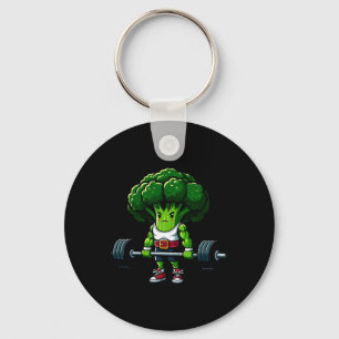 Broccoli Deadlift Weightlifting Gym Vegan Tee Powe Key Ring