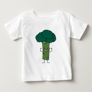 Broccoli Flexing happy tree head green vegetable Baby T-Shirt