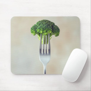 Broccoli Floret On a Fork Mouse Pad
