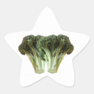 Broccoli Flowerets Bright Green Star Sticker